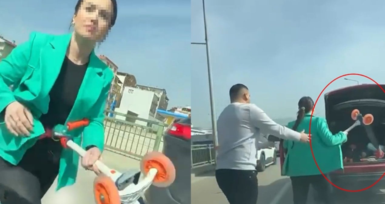 Tartıştığı sürücünün aracına skuter ile saldırdı!